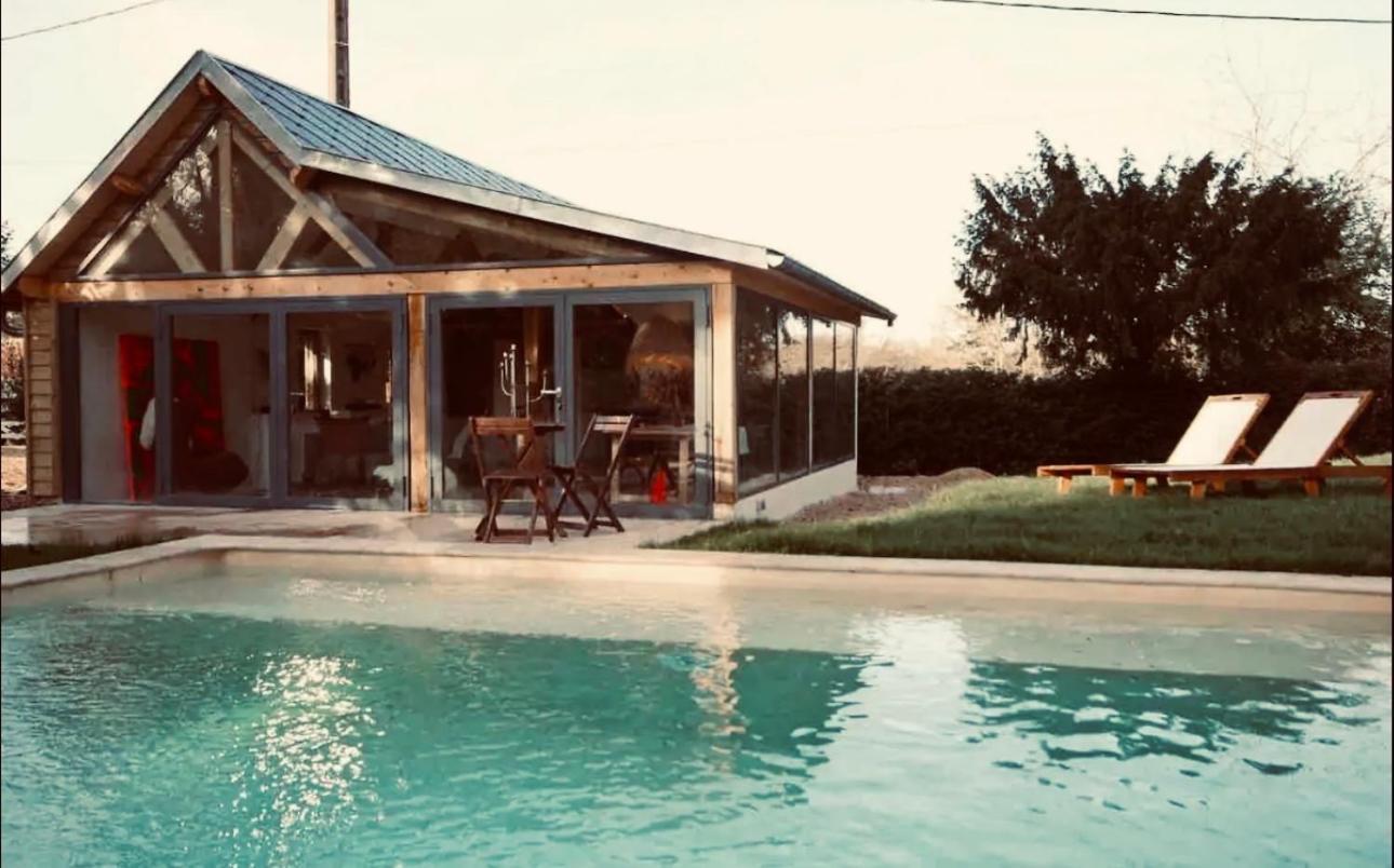 Villa Le loft Normand avec piscine chauffée à Saint-Antonin-de-Sommaire Extérieur photo